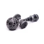 kendama profesionala din lemn, 18 cm – model clasic cu design crapat, culoare negru/alb, impact vision®