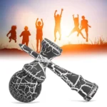 kendama profesionala din lemn, 18 cm – model clasic cu design crapat, culoare negru/alb, impact vision®