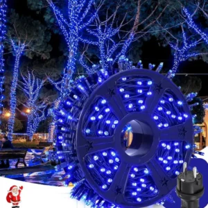 Instalatie De Craciun Impact Vision®, Lungime 100 m, 480 leduri, Pentru Interior/Exterior, 8 Moduri De Lumini, Alimentare Priza 220V, LED, Albastru