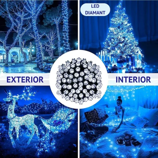 instalatie de craciun impact vision®, lungime 100 m, 480 leduri, pentru interior/exterior, 8 moduri de lumini, alimentare priza 220v, led, albastru instalatie de craciun impact vision®, lungime 100 m, 480 leduri, pentru interior/exterior, 8 moduri de lumini, alimentare priza 220v, led, albastru