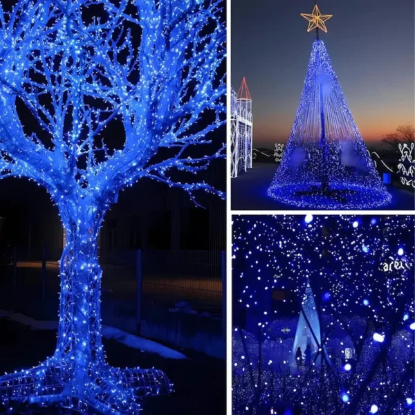 instalatie de craciun impact vision®, lungime 100 m, 480 leduri, pentru interior/exterior, 8 moduri de lumini, alimentare priza 220v, led, albastru instalatie de craciun impact vision®, lungime 100 m, 480 leduri, pentru interior/exterior, 8 moduri de lumini, alimentare priza 220v, led, albastru