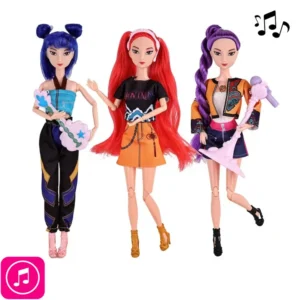 set 3 papusi muzicale k pop devil hunter girls , 3 piese, vinil, dimensiune 28 cm