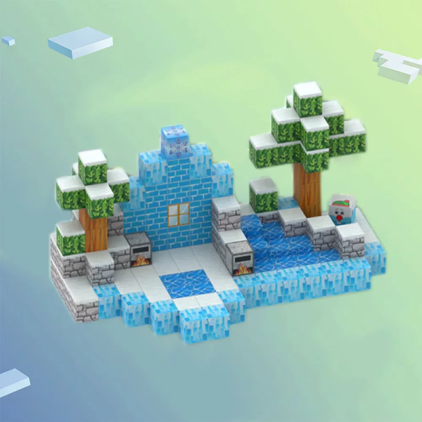 set 144 cuburi de constructie magnetice impact vision®, frozen kingdom, multicolor pentru copii 3+ set 144 cuburi de constructie magnetice impact vision®, frozen kingdom, multicolor pentru copii 3+