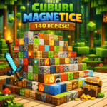 set de constructie magnetic 140 piese impact vision®, cuburi magnetice aleatorii, jucarie creativa