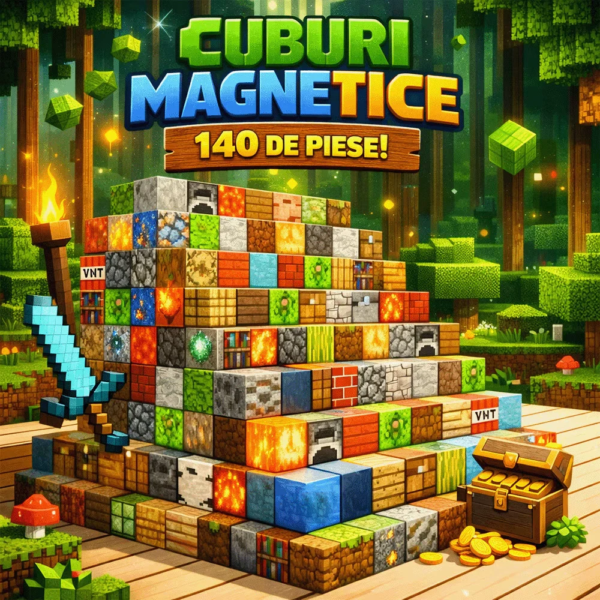 set de constructie magnetic 140 piese impact vision®, cuburi magnetice aleatorii, jucarie creativa set de constructie magnetic 140 piese impact vision®, cuburi magnetice aleatorii, jucarie creativa