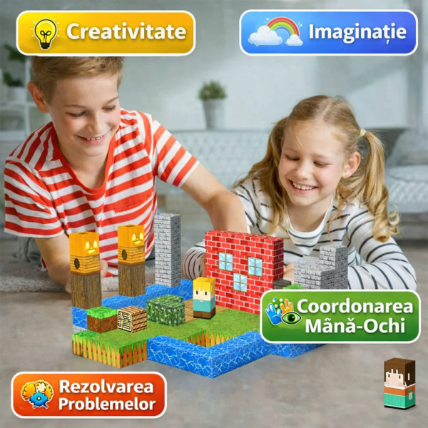 set de constructie magnetic 140 piese impact vision®, cuburi magnetice aleatorii, jucarie creativa set de constructie magnetic 140 piese impact vision®, cuburi magnetice aleatorii, jucarie creativa
