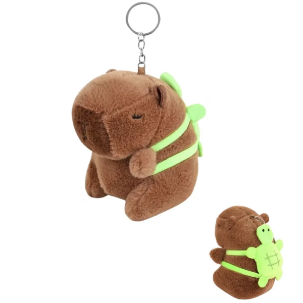 jucarie de plus capybara cu rucsac, impact vision®, breloc, 10 cm, maro jucarie de plus capybara cu rucsac, impact vision®, breloc, 10 cm, maro