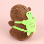 jucarie de plus capybara cu rucsac, impact vision®, breloc, 10 cm, maro