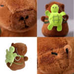 jucarie de plus capybara cu rucsac, impact vision®, breloc, 10 cm, maro