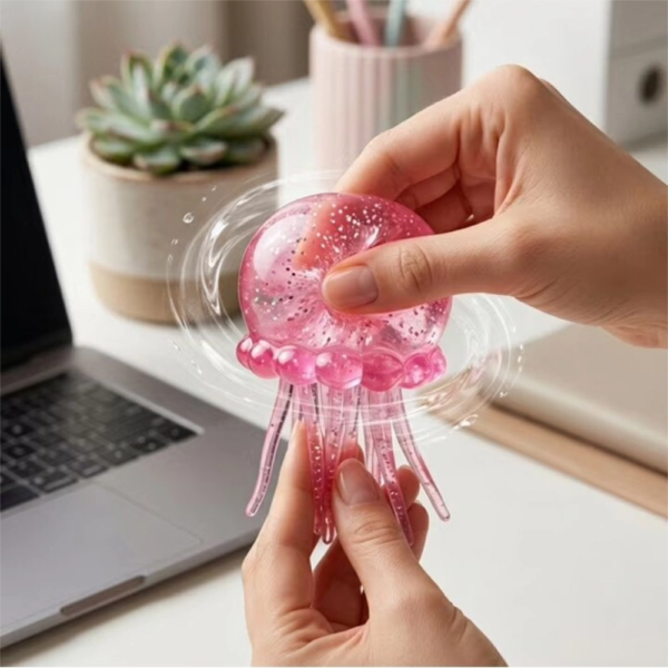 jucarie antistres meduza squishy senzoriala cu glitter, tentacule elastice, impact vision®, culoare roz jucarie antistres meduza squishy senzoriala cu glitter, tentacule elastice, impact vision®, culoare roz