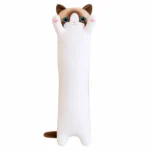 jucarie de plus pisica, tip perna, umplutura hipoalergenica, 110 cm, culoare gri soft (copie)