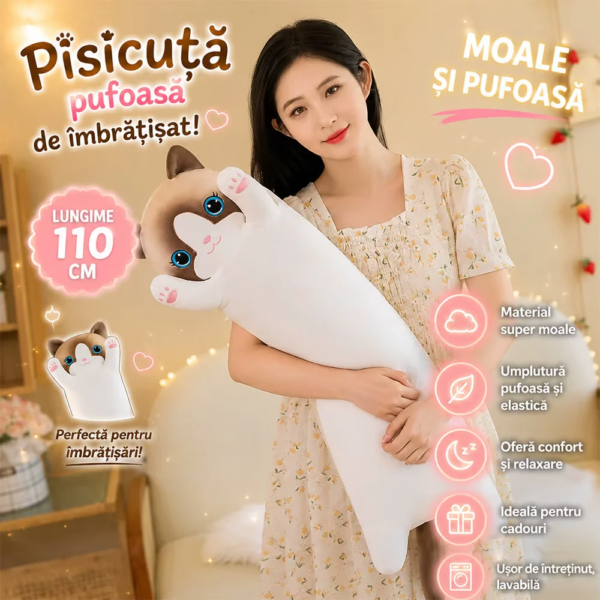 jucarie de plus pisica, tip perna, umplutura hipoalergenica, 110 cm, culoare gri soft (copie) jucarie de plus pisica, tip perna, umplutura hipoalergenica, 110 cm, culoare gri soft (copie)