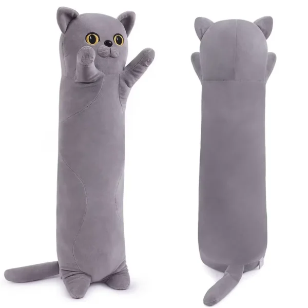 jucarie de plus pisica, tip perna, umplutura hipoalergenica, 110 cm, culoare gri soft jucarie de plus pisica, tip perna, umplutura hipoalergenica, 110 cm, culoare gri soft