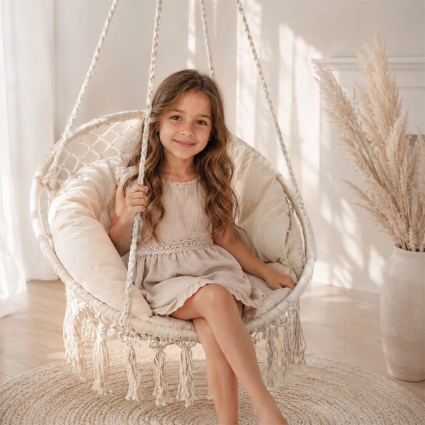 scaun tip legat suspendat cu perna pentru casa sau gradina, stil rustic, ideal pentru terasa, foisor sau interior, alb, impact vision® scaun tip legat suspendat cu perna pentru casa sau gradina, stil rustic, ideal pentru terasa, foisor sau interior, alb, impact vision®