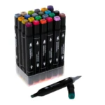 set 24 markere cu alcool impact vision®, culori intense pentru desen, schite, proiecte si husa inclusa