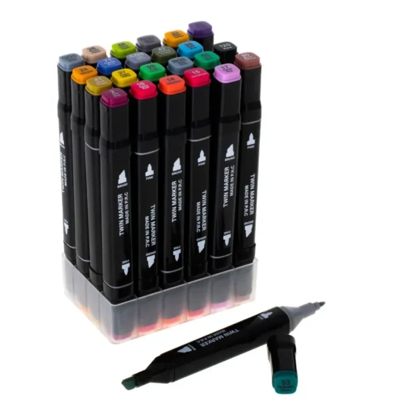set 24 markere cu alcool impact vision®, culori intense pentru desen, schite, proiecte si husa inclusa set 24 markere cu alcool impact vision®, culori intense pentru desen, schite, proiecte si husa inclusa