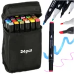 set 24 markere cu alcool impact vision®, culori intense pentru desen, schite, proiecte si husa inclusa