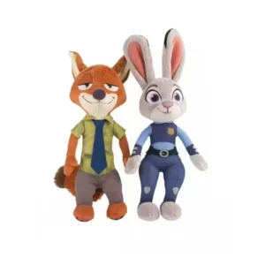set 2 mascote din plus impact vision®, iepurele si vulpea, zootopia, multicolor, 38 cm