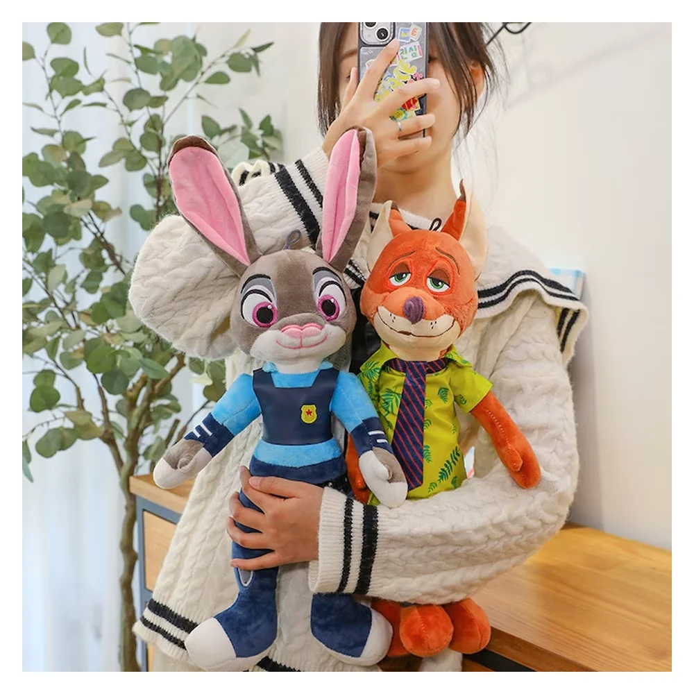set 2 mascote din plus impact vision®, iepurele si vulpea, zootopia, multicolor, 38 cm