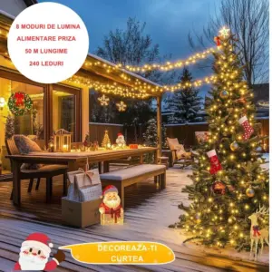 instalatie de craciun impact vision®, lungime 50 m, rola, 240 leduri, interior/exterior, 8 moduri, alimentare 220v, led, alb cald instalatie de craciun impact vision®, lungime 50 m, rola, 240 leduri, interior/exterior, 8 moduri, alimentare 220v, led, alb cald