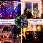 instalatie de craciun impact vision®, lungime 50 m, rola, 240 leduri, interior/exterior, 8 moduri, alimentare 220v, led, multicolor