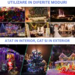 instalatie de craciun impact vision®, lungime 50 m, rola, 240 leduri, interior/exterior, 8 moduri, alimentare 220v, led, multicolor