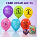 set 100 baloane latex punch ball multicolor, dimensiune 45 cm, impact vision®